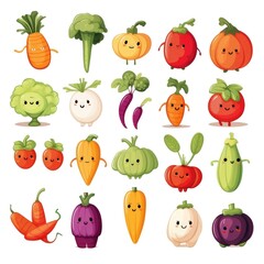 Colorful assortment of fresh vegetables illustration for culinary inspiration