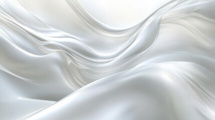 Obraz premium Elegant abstract flowing white fabric, creating a serene and calming atmosphere.