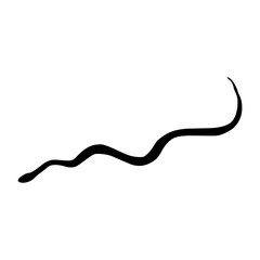 ゆっくり進む蛇のシルエットイラスト