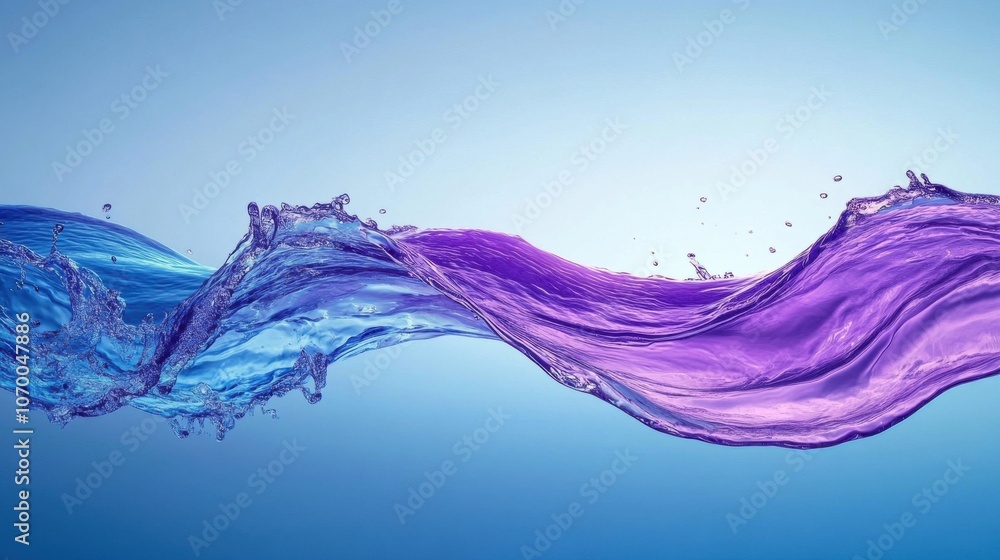 Aufkleber a vibrant wave of mixed blue and purple water creating a dynamic and refreshing visual effect.
