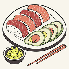 sushi on a plate