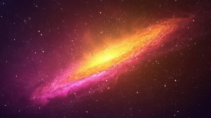 A stunning view of a vibrant galaxy with swirling shades of orange, pink, and deep space backdrop.