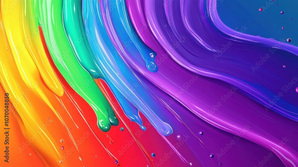 Poster vivid colors blend in a dynamic swirl, showcasing a vibrant spectrum from red to purple, creating an