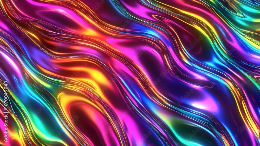 Aufkleber vibrant, flowing waves of color create a dynamic, mesmerizing abstract pattern.
