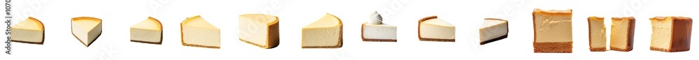 Poster an isolated cheesecake slice on a transparent background