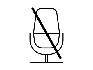 Microphone audio muted vector icon. Speaker symbol isolated on white background.