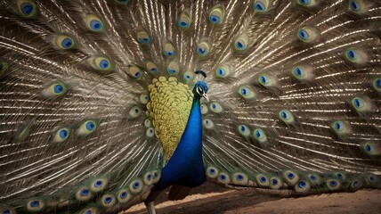 Obraz premium Peacock Displaying Vibrant Feathers