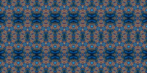 Fototapeta premium Seamless kaleidoscope pattern. The texture of the woven pattern. Endless pattern