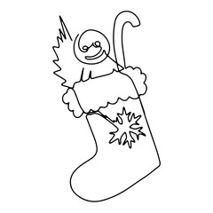 Christmas Accessories Gift Graphic Design Decoration Vector Line Art