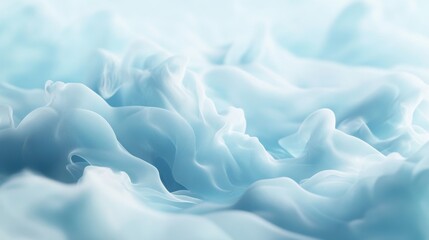 Obraz premium Soft blue waves of translucent fabric create a serene and calming atmosphere.