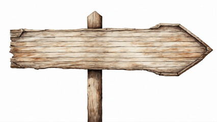 Naklejka premium Rustic wooden directional sign isolated on white background