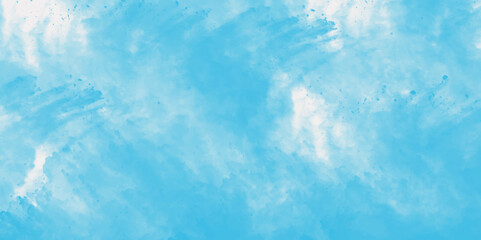 Abstract light blue watercolor cloudiness, mist, or smog background. light blue sky with white background and blurred pattern. Vivid textured aquarelle painted art design background.