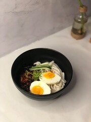 A typical Korean food is jjajangmyeon