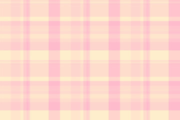 Picnic blanket seamless plaid pattern, drawing fabric vector tartan. Glamor texture textile check background in light and pink colors.
