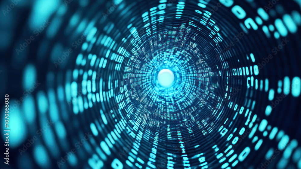 Poster Explore the depths of data navigating the digital tunnel of binary code