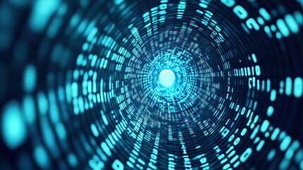 Fototapeta premium Explore the depths of data navigating the digital tunnel of binary code