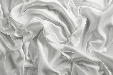 Obraz premium Photo of Glossy white satin fabric folds. Background texture for backdrops or mapping
