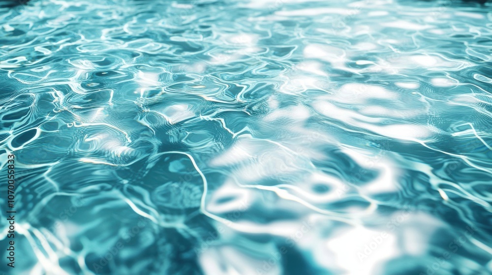 Poster a mesmerizing view of shimmering turquoise water reflecting light patterns.