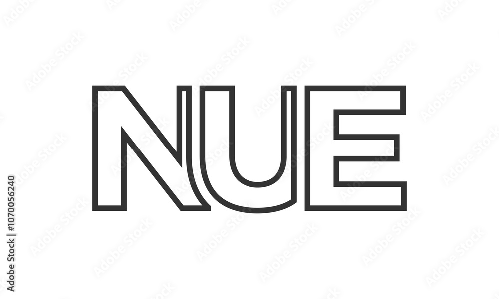 Poster nue logo design template with strong and modern bold text. initial based vector logotype featuring s