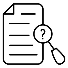 Minimalistic question mark line icon, representing curiosity or uncertainty. Simple vector design ideal for FAQs, help sections, and support platforms.