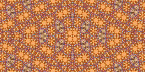 Seamless kaleidoscope pattern. The texture of the woven pattern. Endless pattern