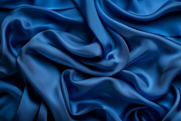 Obraz premium Photo of Blue silk fabric drapery material. Background texture for backdrops or mapping