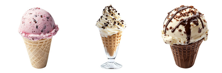 Set of A Ice cream isolated on a transparent background