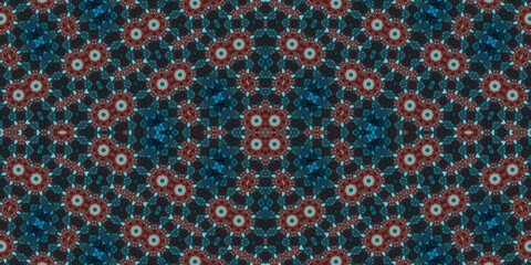 Seamless kaleidoscope pattern. The texture of the woven pattern. Endless pattern