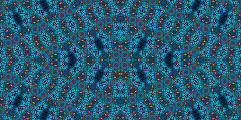 Seamless kaleidoscope pattern. The texture of the woven pattern. Endless pattern