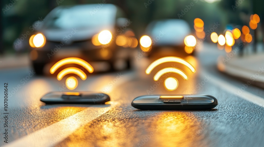 Poster smart traffic solutions enhance urban mobility with connected sensors