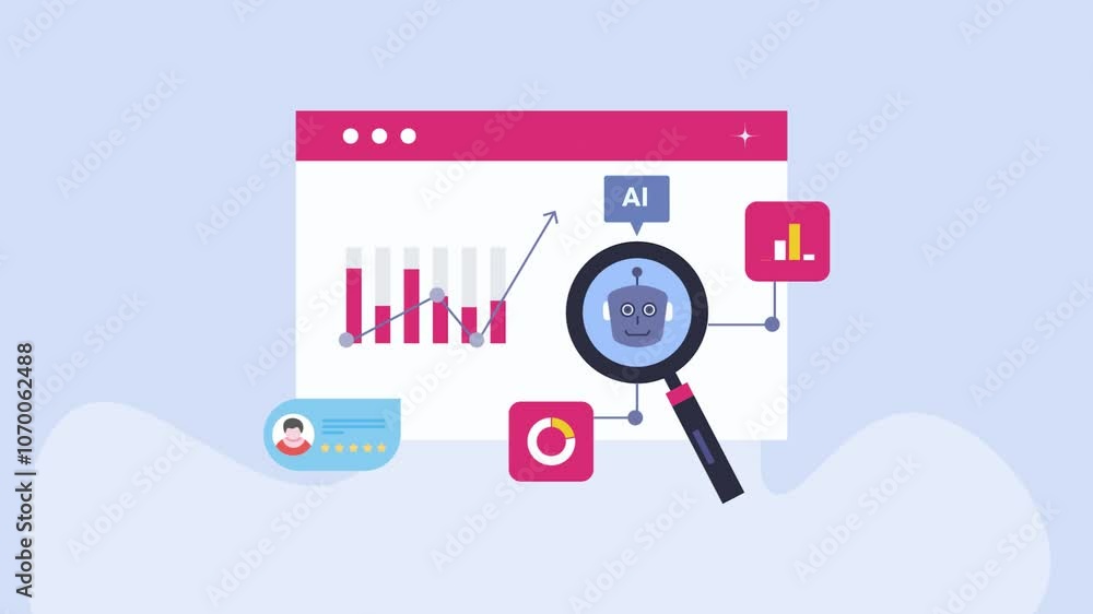 Poster artificial intelligence and machine learning technology analysing data and predict customer behaviou