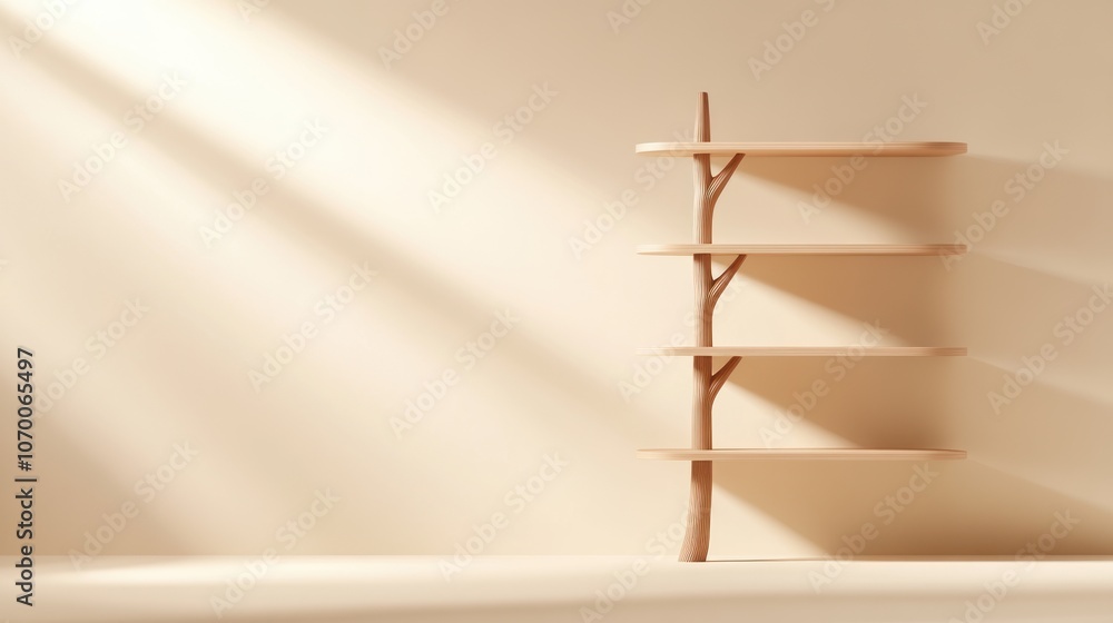 Aufkleber create a modern wooden shelf design to enhance your space