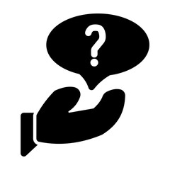Minimalistic question mark solid icon, representing curiosity or uncertainty. Simple vector design ideal for FAQs, help sections, and support platforms.