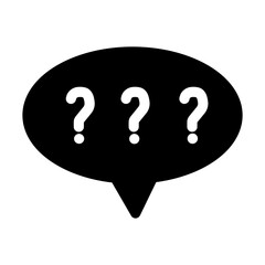 Minimalistic question mark solid icon, representing curiosity or uncertainty. Simple vector design ideal for FAQs, help sections, and support platforms.