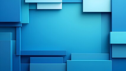 Fototapeta premium Abstract Geometric Background: Blue Cubes