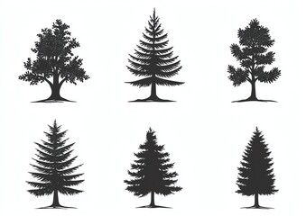 Obraz premium Quirky forest tree design collection vector organic style