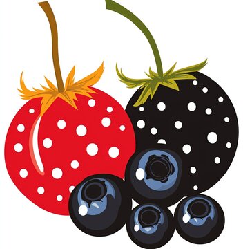 recommend clip art: Red currant, raspberry, blueberry, vector clip art