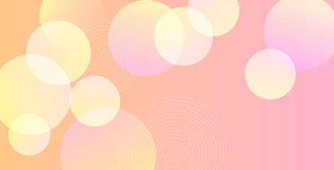 Minimalist banner background with pastel colors in pink and yellow gradations, featuring a circle effect style. Perfect for modern, abstract designs.