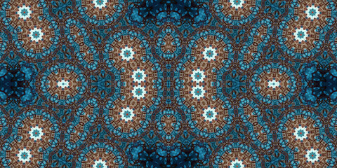 Seamless kaleidoscope pattern. The texture of the woven pattern. Endless pattern