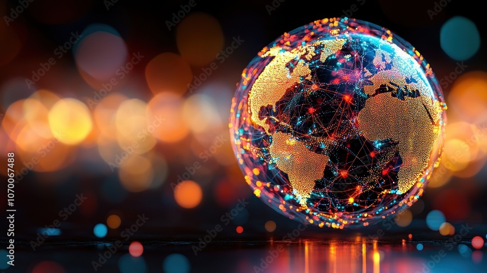 Poster explore the global connections through digital networks