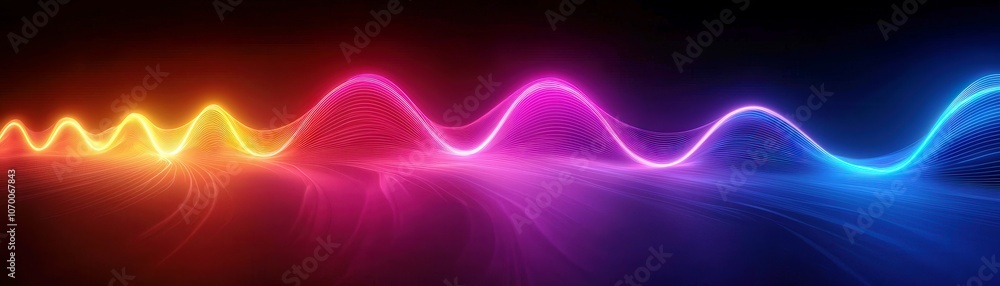 Poster vibrant 3d wave pattern with dynamic color transitions