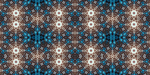 Seamless kaleidoscope pattern. The texture of the woven pattern. Endless pattern