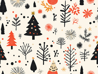 seamless pattern with christmas trees