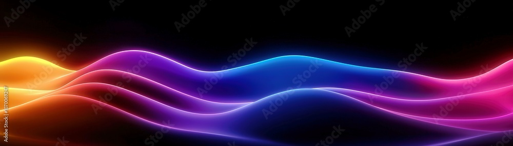 Poster vibrant 3d wave design with gradients and depth