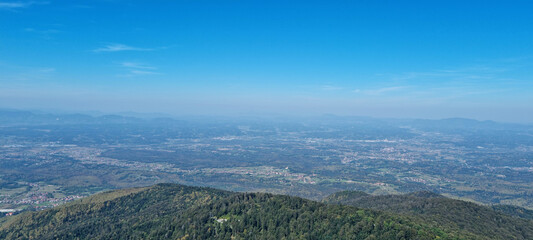 View from the viewpoint at the top of Sljeme towards Zagorje