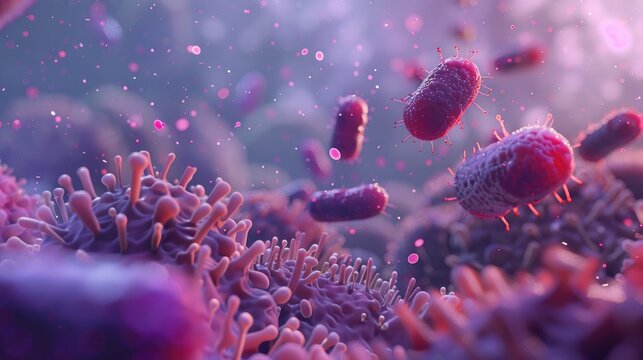 Antimicrobial Resistance in Pathogenic Bacteria, 3D Illustration of the Microbiological Battle in Medicine and Research