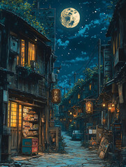 Obraz premium town in the night