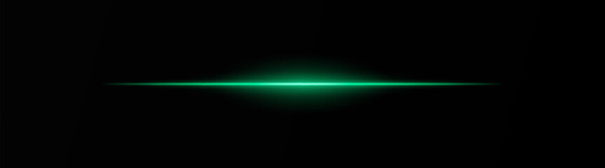 Intense green horizontal light beam on a black background, Neon rays, Flash of glare and explosion, laser beam. ideal for sci-fi, digital effects, or cinematic designs. Energy dynamic wallpaper