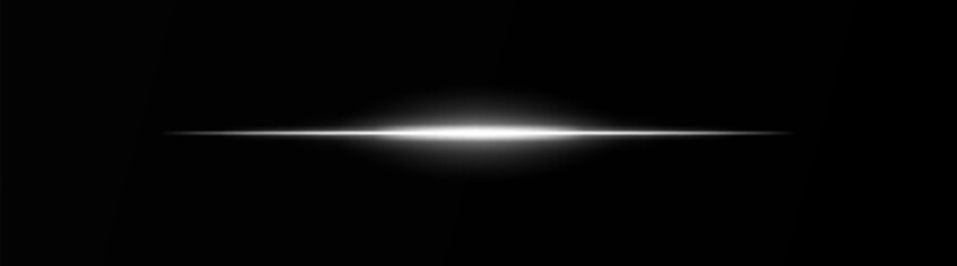Intense white horizontal light beam on a black background, Neon rays, Flash of glare and explosion, laser beam. ideal for sci-fi, digital effects, or cinematic designs. Energy dynamic wallpaper