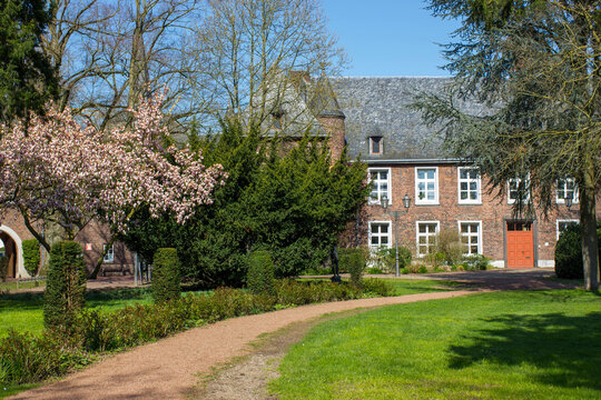 spring park - town hall in Issum, North Rhine Westphalia, Germany